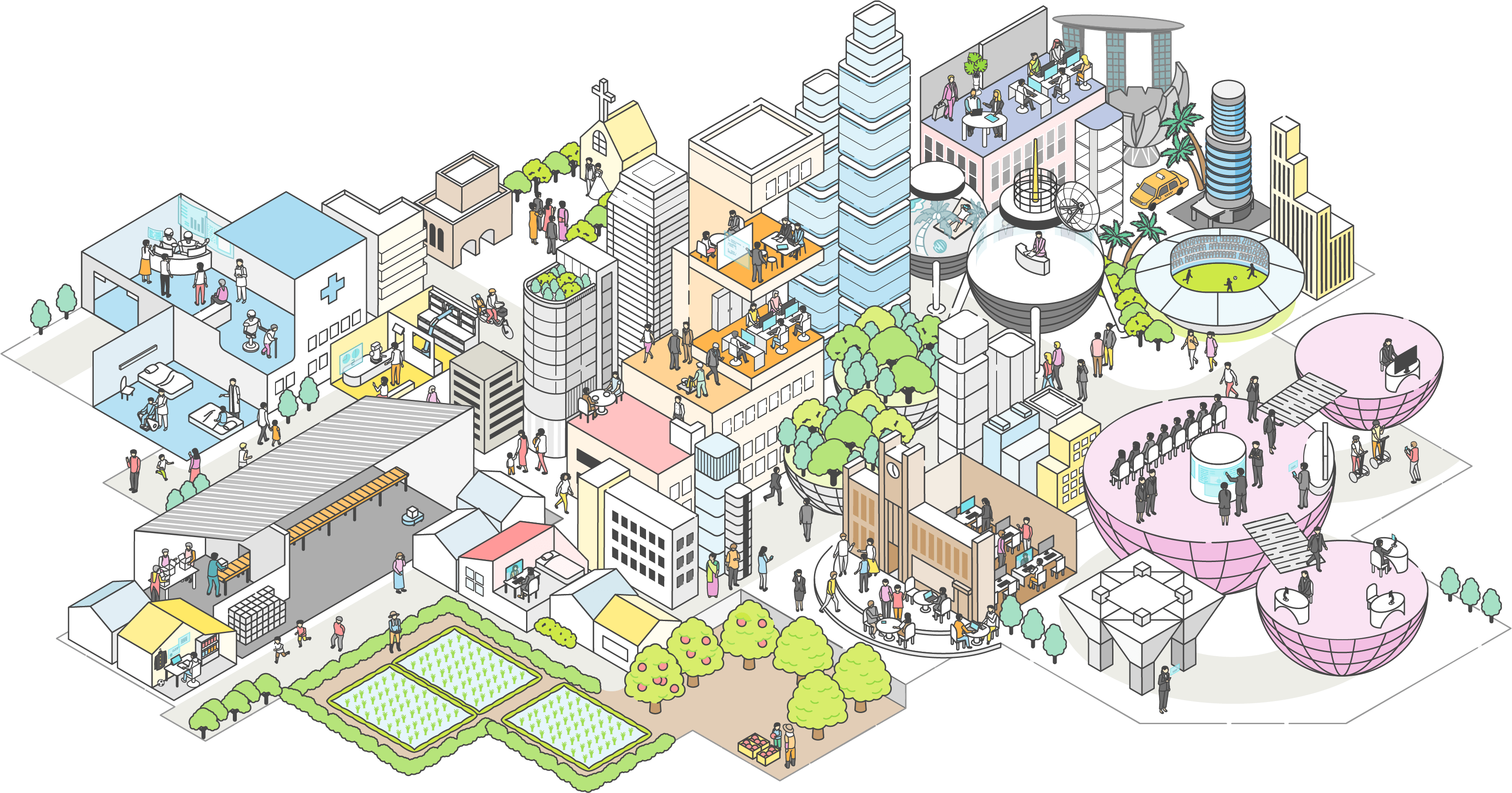 未来都市のイラスト